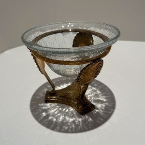 Elegant Glass and Gold Decorative Holder